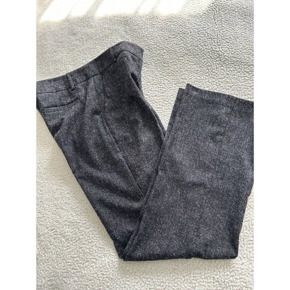 Van Heusen Studio Womens Stretch Dark Gray Tweed Straight Leg Dress Pants 2R - Picture 4 of 12